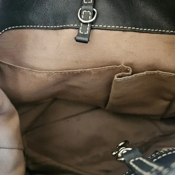 Vintage Coach Signature Hobo Bucket Shoulder Bag Black Leather Y2K - Picture 7 of 10